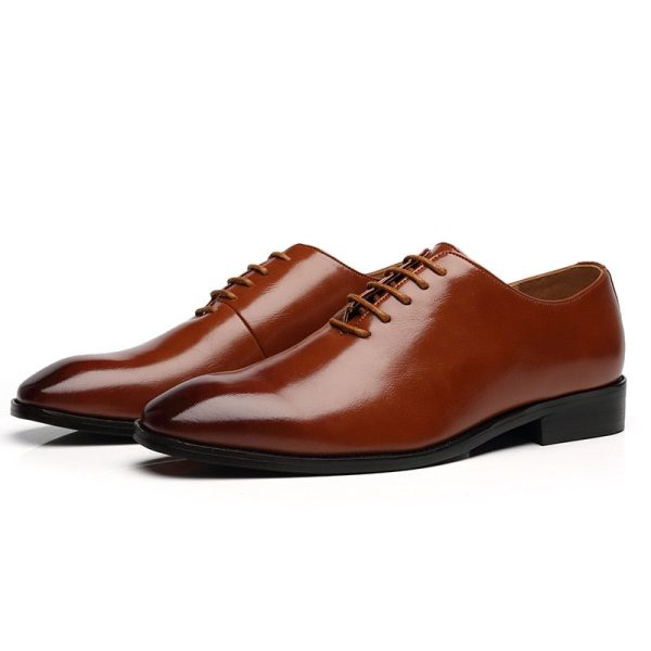 Men's Business Dress Shoes Office Leather Shoes Mens Lace-up Casual Wedding Party Shoes Fashion Men Flats Plus Size - Image 3