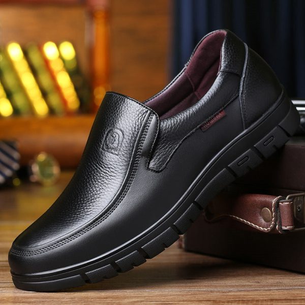 Men's Genuine Leather Shoes 38-46 Head Leather Soft Anti-slip Rubber Loafers Shoes Man Casual Real Leather Shoes - Image 4