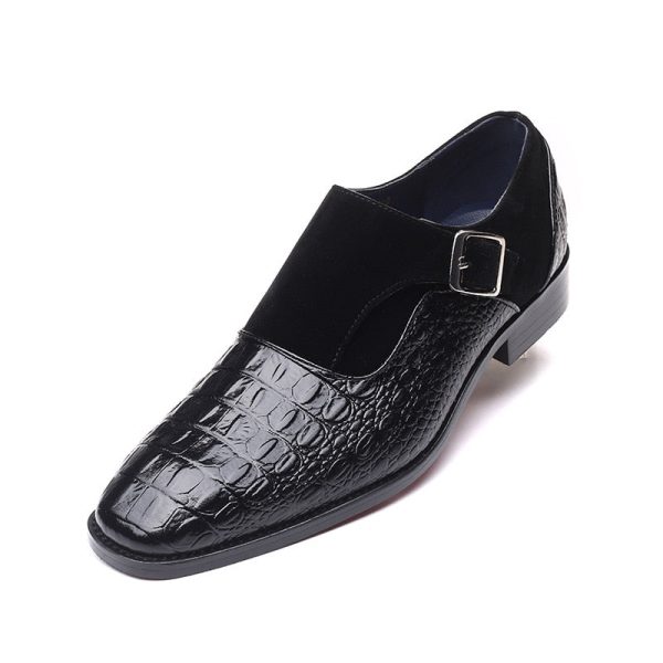 Men's Business Dress Shoes Crocodile Grain Leather Office Shoes Mens Buckle Casual Wedding Shoes Fashion Men Flats Plus Size - Image 4