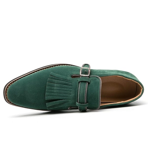 High Quality Mens Tassel Loafers Formal Slip On Men Green Leather Shoes Luxury Suede Loafers Men Oxfords Shoes chaussure homme - Image 4