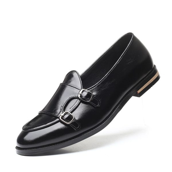 Men's Cusual Leather Shoes Wedding Party Shoes Fashion Men Slip-on Buckle Shoe Mens Loafers Moccasins Driving Flats - Image 3