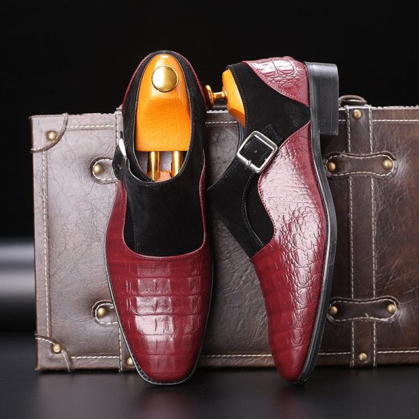 Men's Business Dress Shoes Crocodile Grain Leather Office Shoes Mens Buckle Casual Wedding Shoes Fashion Men Flats Plus Size - Image 3