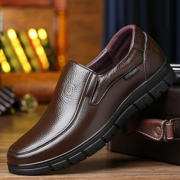 Men's Genuine Leather Shoes 38-46 Head Leather Soft Anti-slip Rubber Loafers Shoes Man Casual Real Leather Shoes - Image 5