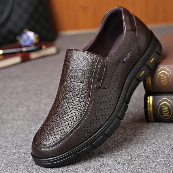 Men's Genuine Leather Shoes 38-46 Head Leather Soft Anti-slip Rubber Loafers Shoes Man Casual Real Leather Shoes - Image 7