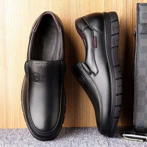 Men's Genuine Leather Shoes 38-46 Head Leather Soft Anti-slip Rubber Loafers Shoes Man Casual Real Leather Shoes - Image 2