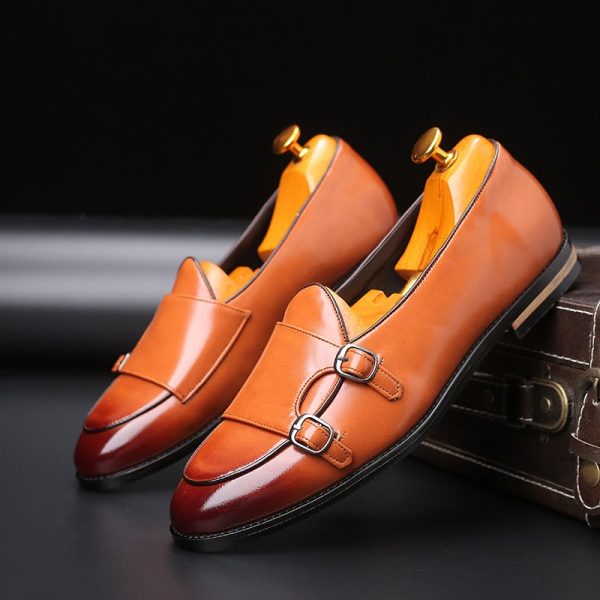 Men's Cusual Leather Shoes Wedding Party Shoes Fashion Men Slip-on Buckle Shoe Mens Loafers Moccasins Driving Flats