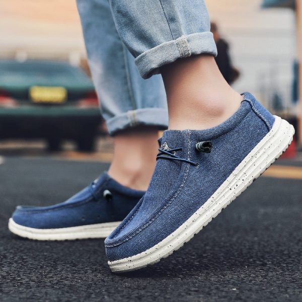 Large Size Outdoor Men's Casual Denim Canvas Shoes Vulcanize Shoes Fashion Luxury Style Designer Breathable Men Sneakers Loafers - Image 2