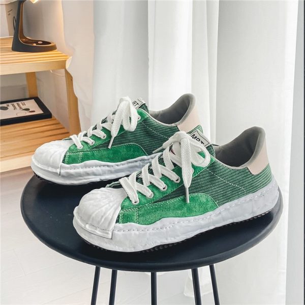 Harajuku Green Casual Sneakers Men Spring Shellhead Vulcanized Shoes Men Street Hip Hop Canvas Sneakers Men Platform Footwear - Image 10