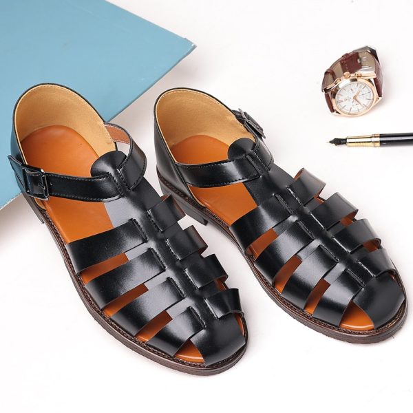 Men's Leather Sandals Men Trendy Summer Roman Shoes Mens Casual Comfortable Soft Beach Footwear Flats EUR Sizes 38-48 - Image 3