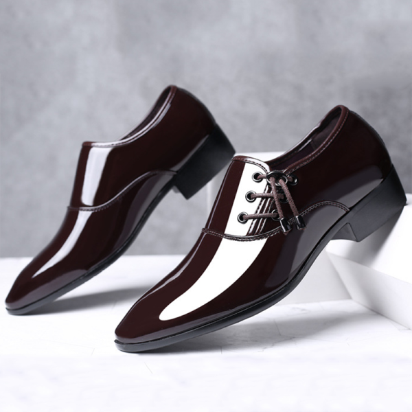 Trending Italian Patent Leather Shoes for Men Business Shoe Lace Up Oxfords Plus Size Male Wedding Party Shoes Men Black Leather - Image 4