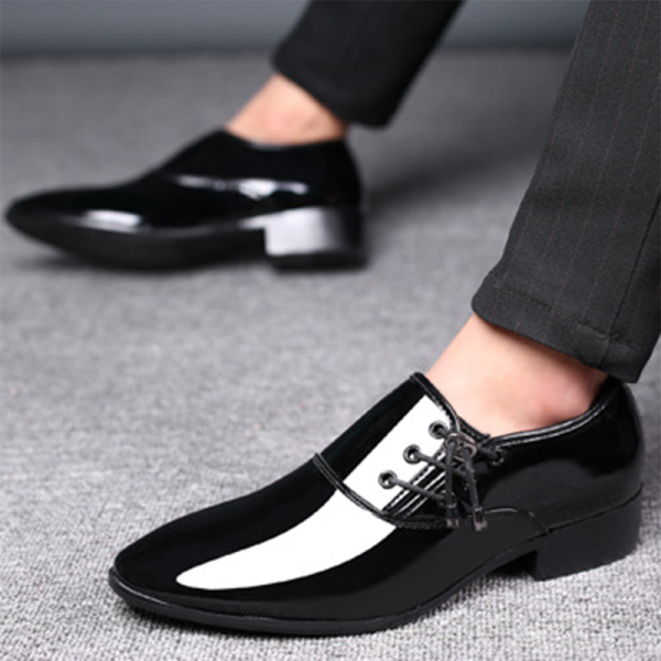 Trending Italian Patent Leather Shoes for Men Business Shoe Lace Up Oxfords Plus Size Male Wedding Party Shoes Men Black Leather - Image 2