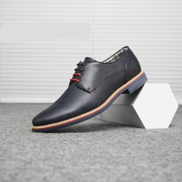 Genuine Leather Dress Shoes Comfy Men Casual Shoes Smart Business Work Office Lace-up Men Shoes - Image 4