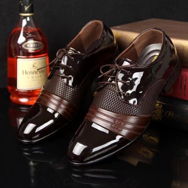 The Latest Oxford Shoes Men's Luxury Lacquer Wedding Shoes Pointed Toe Dress Shoes Classic Derby Shoes Leather Shoes Size 38-48 - Image 7