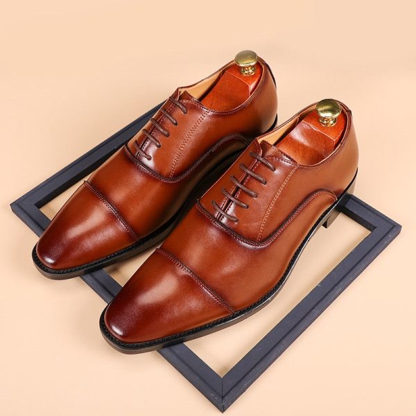 Men's Classic British Business Leather Shoes Mens Retro Derby Shoe Dress Office Flats Men Wedding Party Oxfords EU Size 37-48 - Image 6