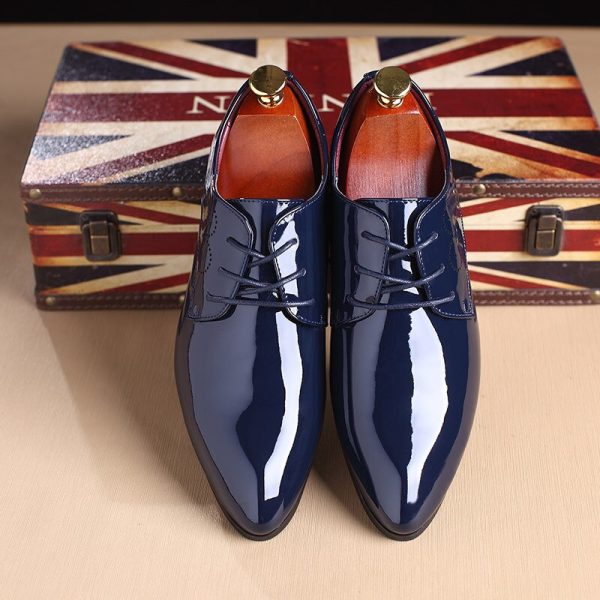 Men's Classic Retro Brogue Shoes Patent Leather Mens Lace-Up Dress Business Office Shoes Men Party Wedding Oxfords Sizes 38-48 - Image 5