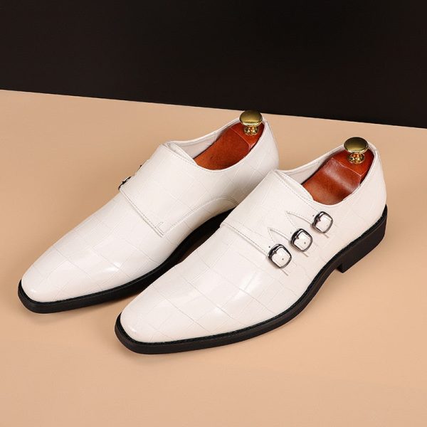 Men's Casual Business Leather Shoes Mens Buckle Square Toe Dress Office Flats Men Fashion Wedding Party Oxfords EU Size 37-48 - Image 2