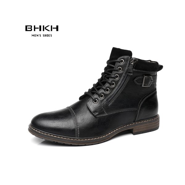 Men's Boots Winter Fashion botines Zip Lace-up Ankle Boots Vintage Business Dress Shoes Leather Casual Shoes For Men - Image 6