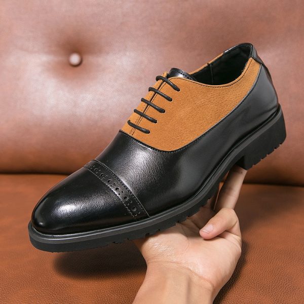 New Men Derby Shoes Black Round Toe Lace-up Party Business Pu Leather Handmade Men Dress Shoes  Size 38-46 - Image 5