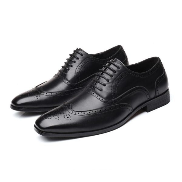 Men's Classic Retro Brogue Shoes Mens Lace-Up Leather Dress Business Office Flats Men Wedding Party Oxfords EUR Sizes 38-48 - Image 4