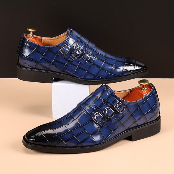 Men's Casual Business Leather Shoes Mens Buckle Square Toe Dress Office Flats Men Fashion Wedding Party Oxfords EU Size 37-48 - Image 5