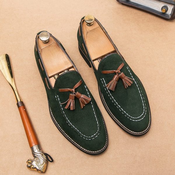 New Loafers Casual Shoes Flock Brown Breathable Slip-On Tassels Spring Men Shoes Free Shipping Size 38-47 Zapatos De Hombre - Image 5