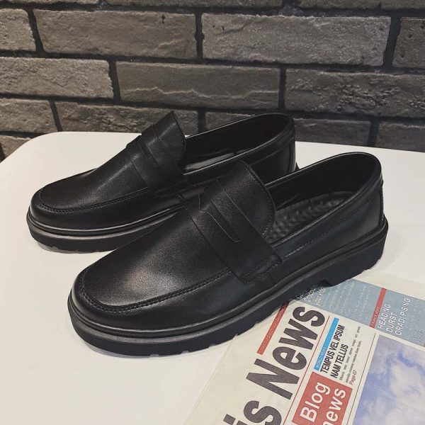 Youth Men's Casual Leather shoes classic office outdoor flats slip-on Business loafers plus size37-48 all-match Oxford Mocasines - Image 4