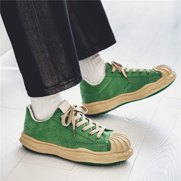 Harajuku Green Casual Sneakers Men Spring Shellhead Vulcanized Shoes Men Street Hip Hop Canvas Sneakers Men Platform Footwear - Image 2