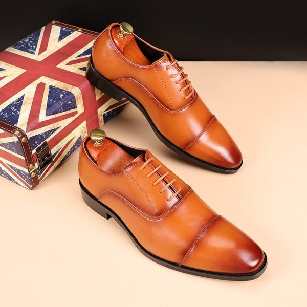 Men's Classic British Business Leather Shoes Mens Retro Derby Shoe Dress Office Flats Men Wedding Party Oxfords EU Size 37-48 - Image 3