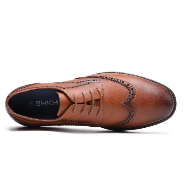 Genuine Leather Dress Shoes Comfy Men Casual Shoes Smart Business Work Office Lace-up Men Shoes - Image 4