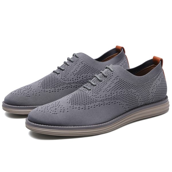 Breathable Knitted Mesh Casual Shoes Lightweight Smart Casual Shoes Office Work Footwear Men Shoes - Image 4