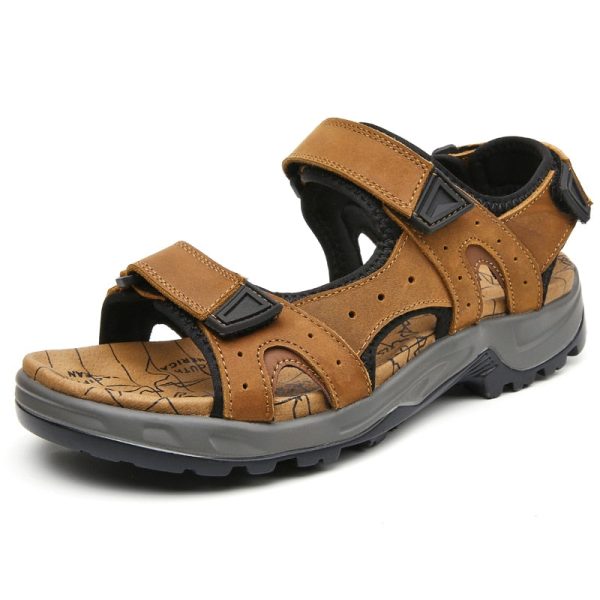 New Fashion Summer Leisure Men Shoes Beach Sandals High Quality Genuine Leather Sandals Soft Large Size Men's Sandals Size 38-48 - Image 7