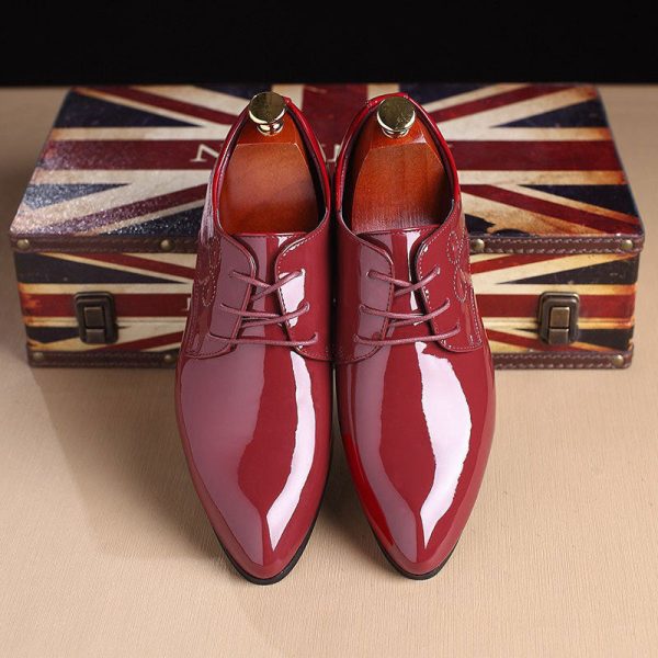 Men's Classic Retro Brogue Shoes Patent Leather Mens Lace-Up Dress Business Office Shoes Men Party Wedding Oxfords Sizes 38-48 - Image 3