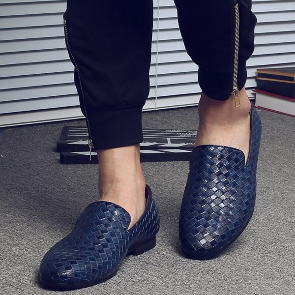 Men's Retro Woven Leather Casual Shoes Mens Driving Loafers Light Moccasins Men Trendy Party Wedding Flats Sizes 38-48 - Image 4