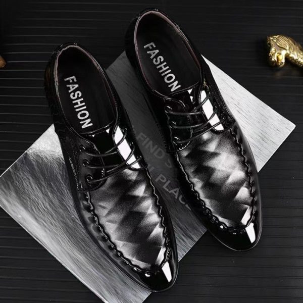 The Latest Oxford Shoes Men's Luxury Lacquer Wedding Shoes Pointed Toe Dress Shoes Classic Derby Shoes Leather Shoes Size 38-48 - Image 4