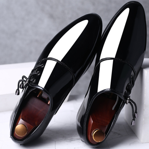 Trending Italian Patent Leather Shoes for Men Business Shoe Lace Up Oxfords Plus Size Male Wedding Party Shoes Men Black Leather - Image 5