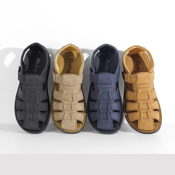 Leather Men Sandals Casual Beach Comfortable Sandals Summer Shoes - Image 4