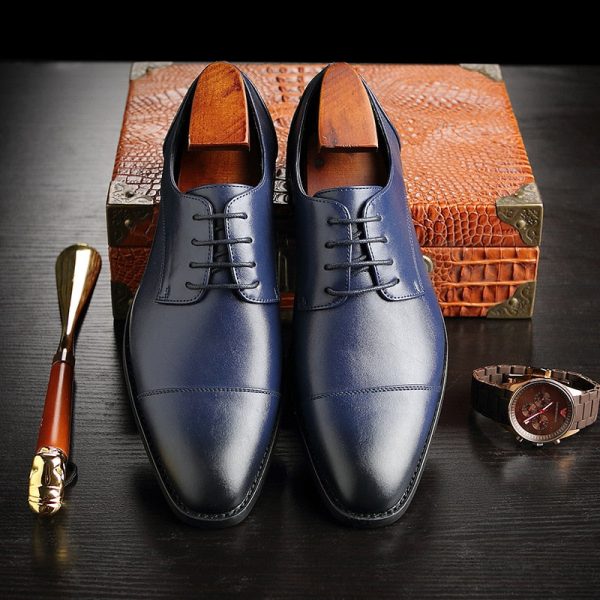 Men's Classic Retro Derby Shoes Mens Business Dress Office Leather Shoe Flats Men Fashion Wedding Party Oxfords EU Size 37-48 - Image 3