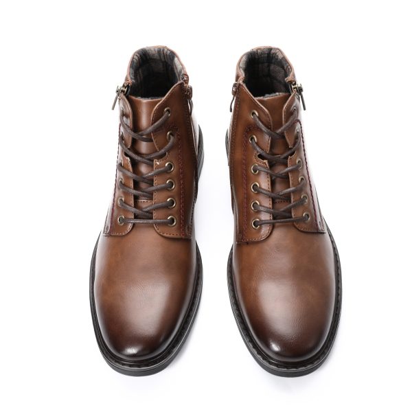 Autumn/ Winter Men Boots Zip Lace-up Ankle Boots Smart Business Work Office Dress Shoes  Man Shoes - Image 3