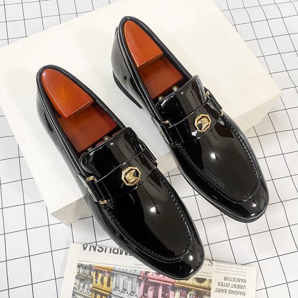 New Black Loafers Men Slip-On Round Toe Fashion Mens Dress Shoes Wedding Shoes for Men Size 38-47 - Image 4