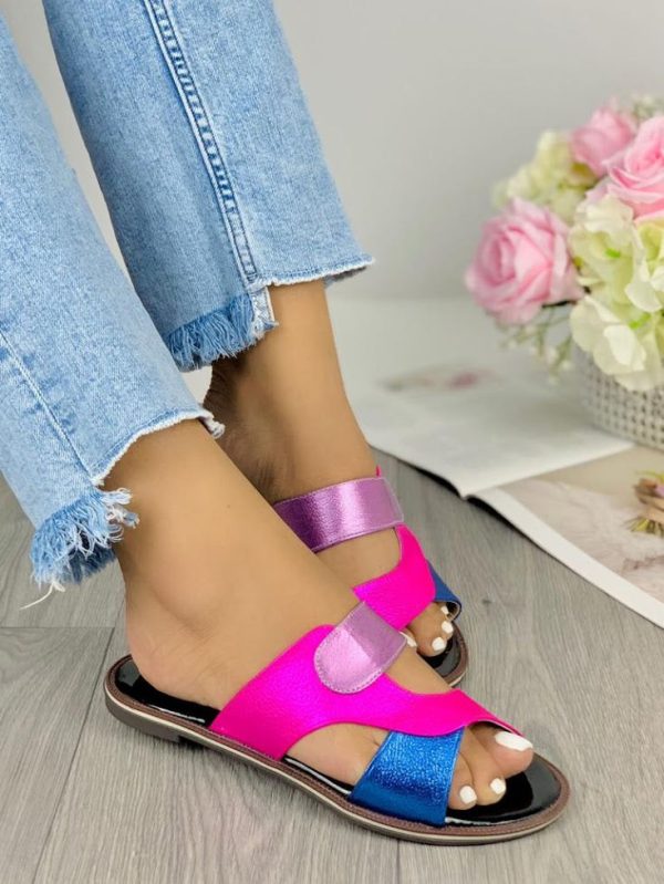 Luxury Colorful Flat Sandals - Image 2